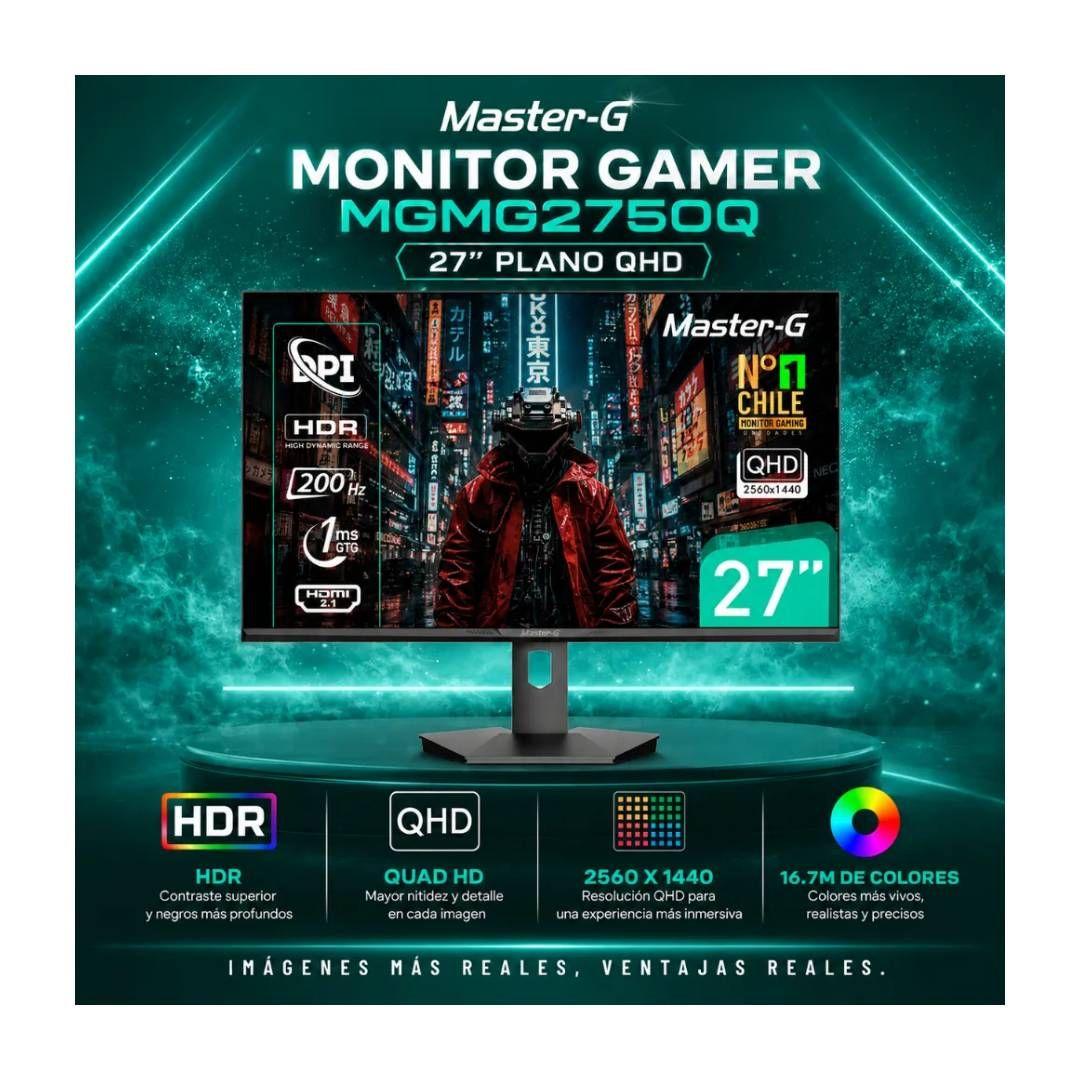 Monitor Gamer Master-G MGMG2750Q 27" QLED IPS 200Hz 1ms-2