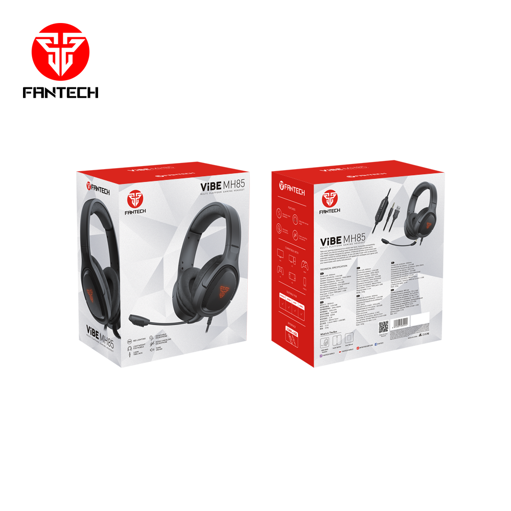 Audifonos Gamer Fantech Vibe MH85 Black Jack 3.5mm-5