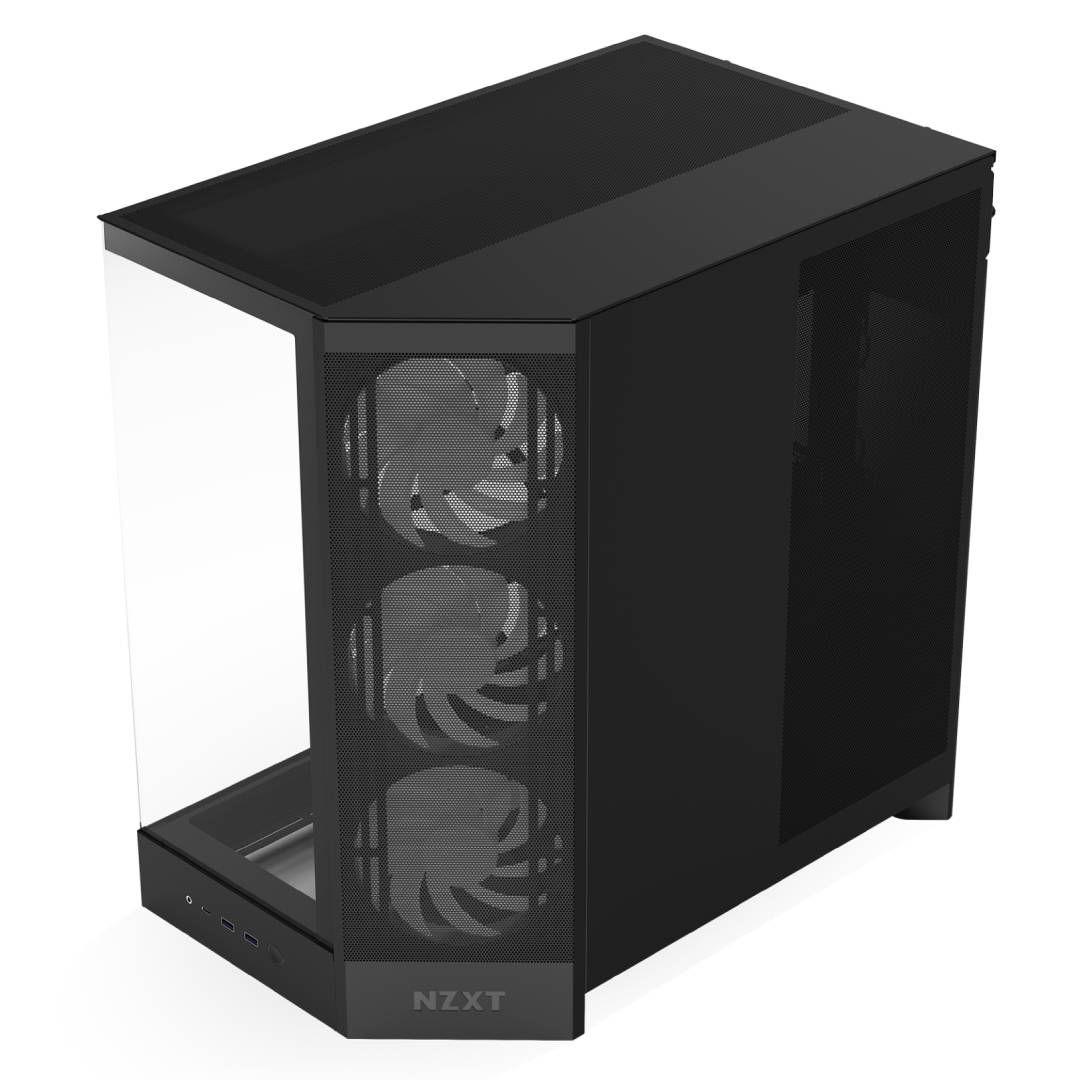 Gabinete NZXT H9 Flow RGB 2025 con Fans RGB y Control Black-2