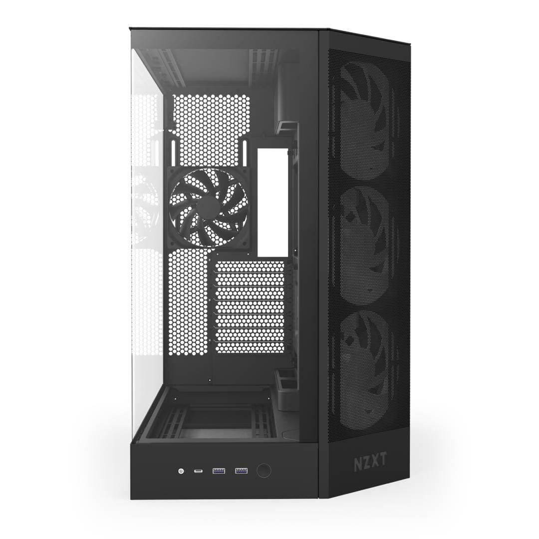 Gabinete NZXT H9 Flow RGB 2025 con Fans RGB y Control Black-3