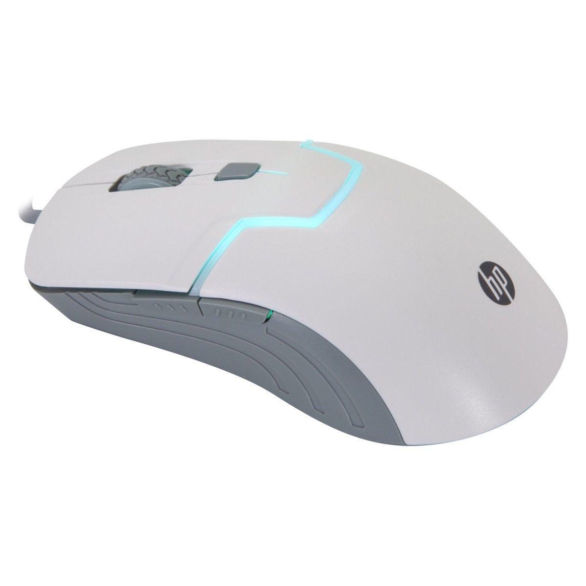 Mouse Gamer HP Alámbrico 100S Blanco 3200 Dpi USB-1