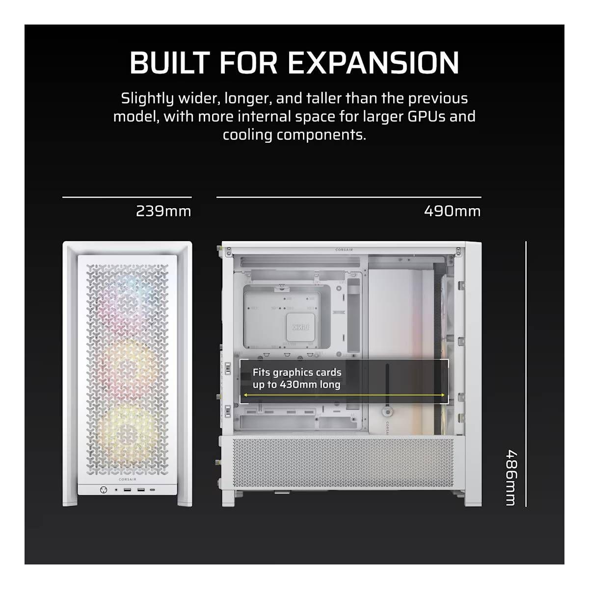 Gabinete Corsair FRAME 4000D RS ARGB - Blanco-2