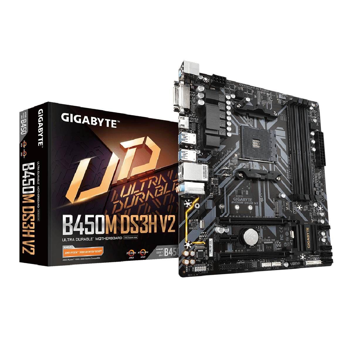 Placa Madre Gigabyte B450m Ds3h V2 Micro Atx Am4-0