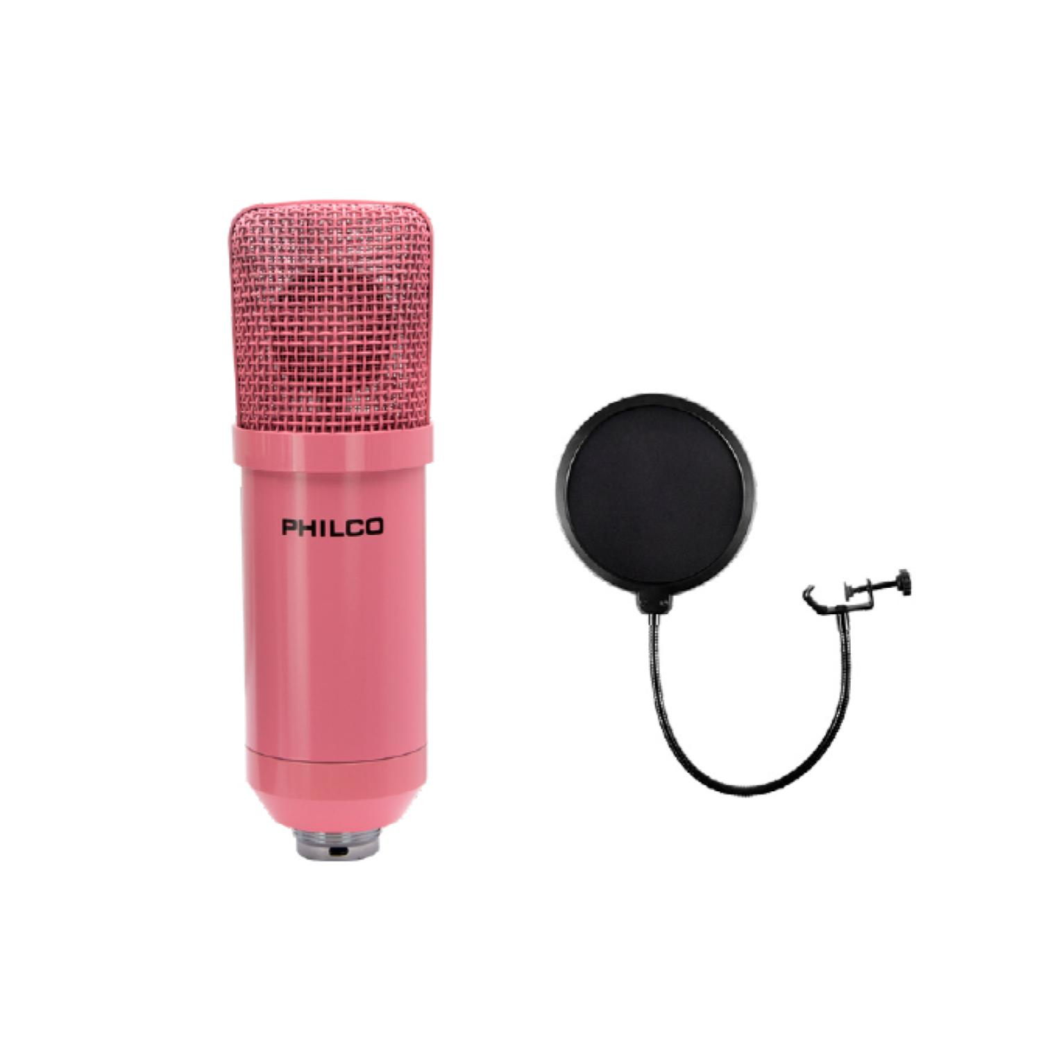 Kit Studio Microfono Condensador Philco Rosado 26PLCKIT69-0