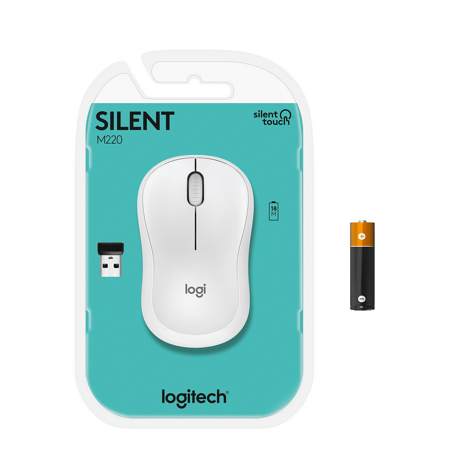 Mouse Logitech M220 Silencioso Inalambrico 3 botones Blanco-2