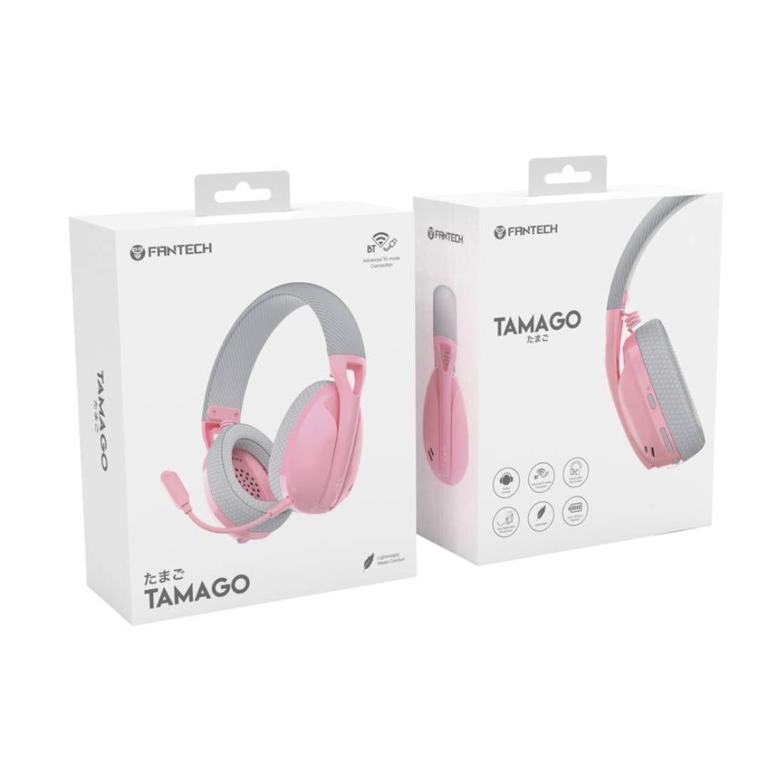 Audifonos Gamer Fantech Tamago WHG01 Pink Inalambrico-3