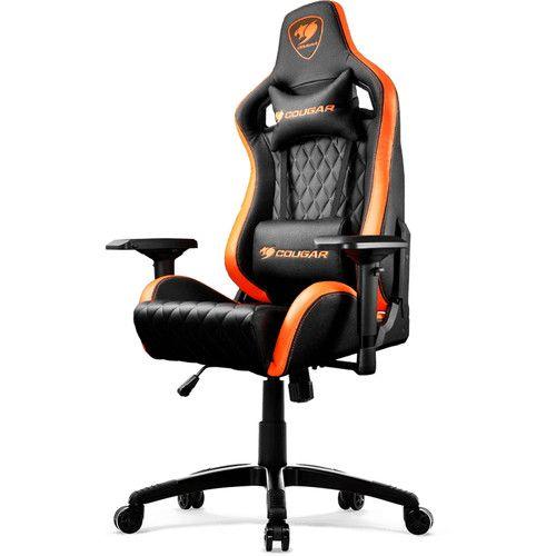 Silla Gamer Cougar Armor S Naranja / Negro Cuero Altura Regulable-1