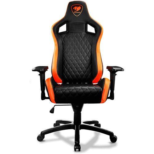 Silla Gamer Cougar Armor S Naranja / Negro Cuero Altura Regulable-2