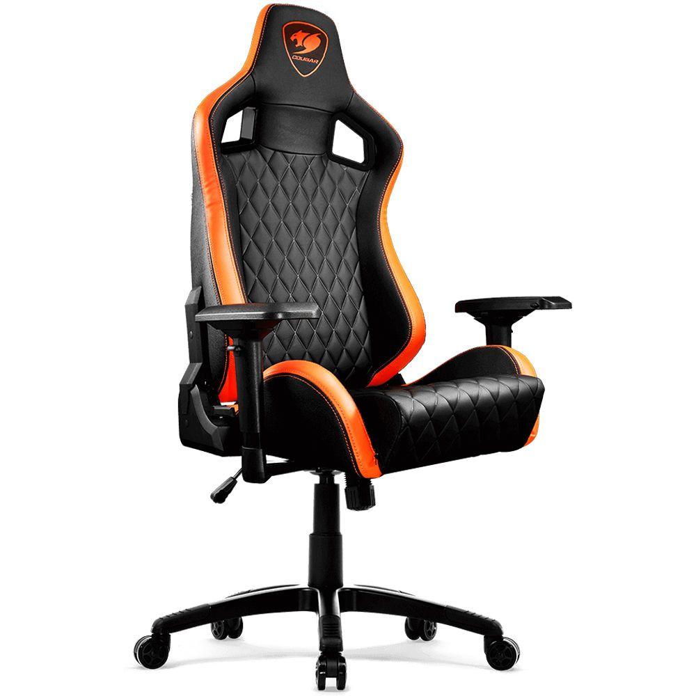 Silla Gamer Cougar Armor S Naranja / Negro Cuero Altura Regulable-3