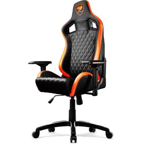 Silla Gamer Cougar Armor S Naranja / Negro Cuero Altura Regulable-7