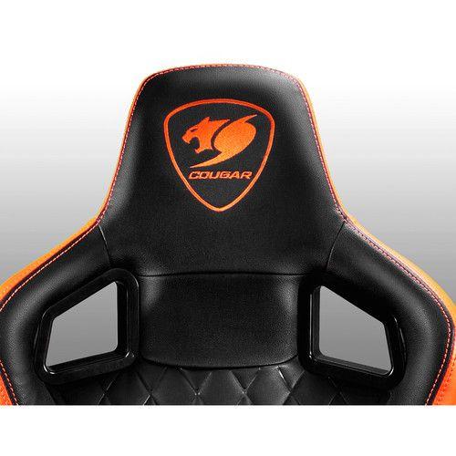 Silla Gamer Cougar Armor S Naranja / Negro Cuero Altura Regulable-9