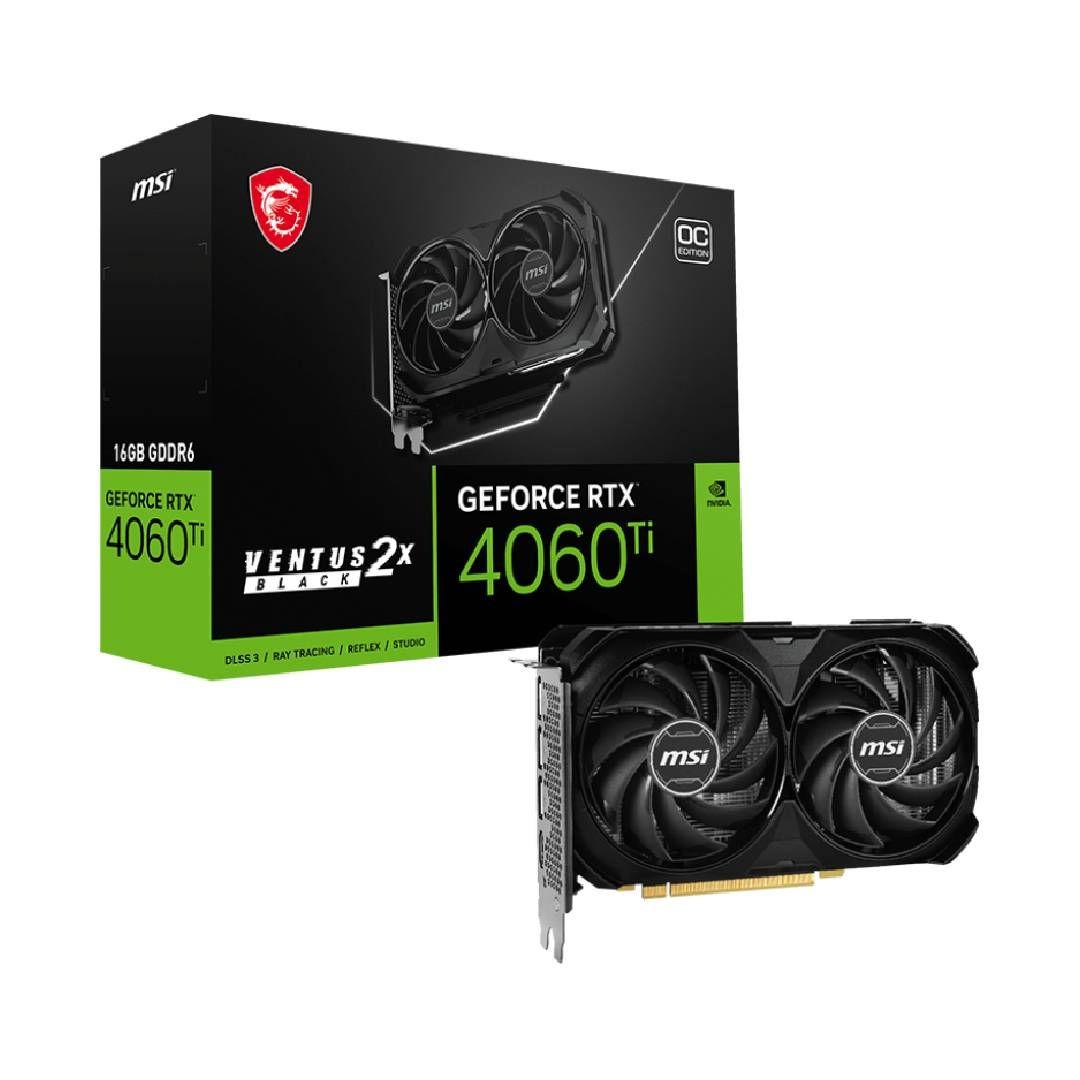 Tarjeta de Video MSI RTX 4060 Ti VENTUS 2X BLACK 16G OC-0