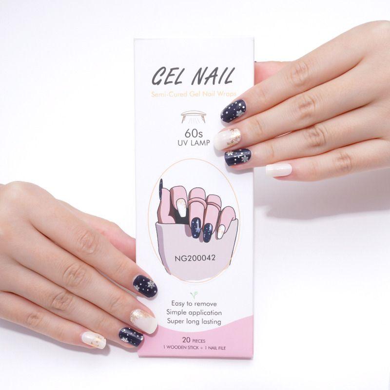 Gel Nail Esmalte Permanente en Sticker Nieve en Navidad-1