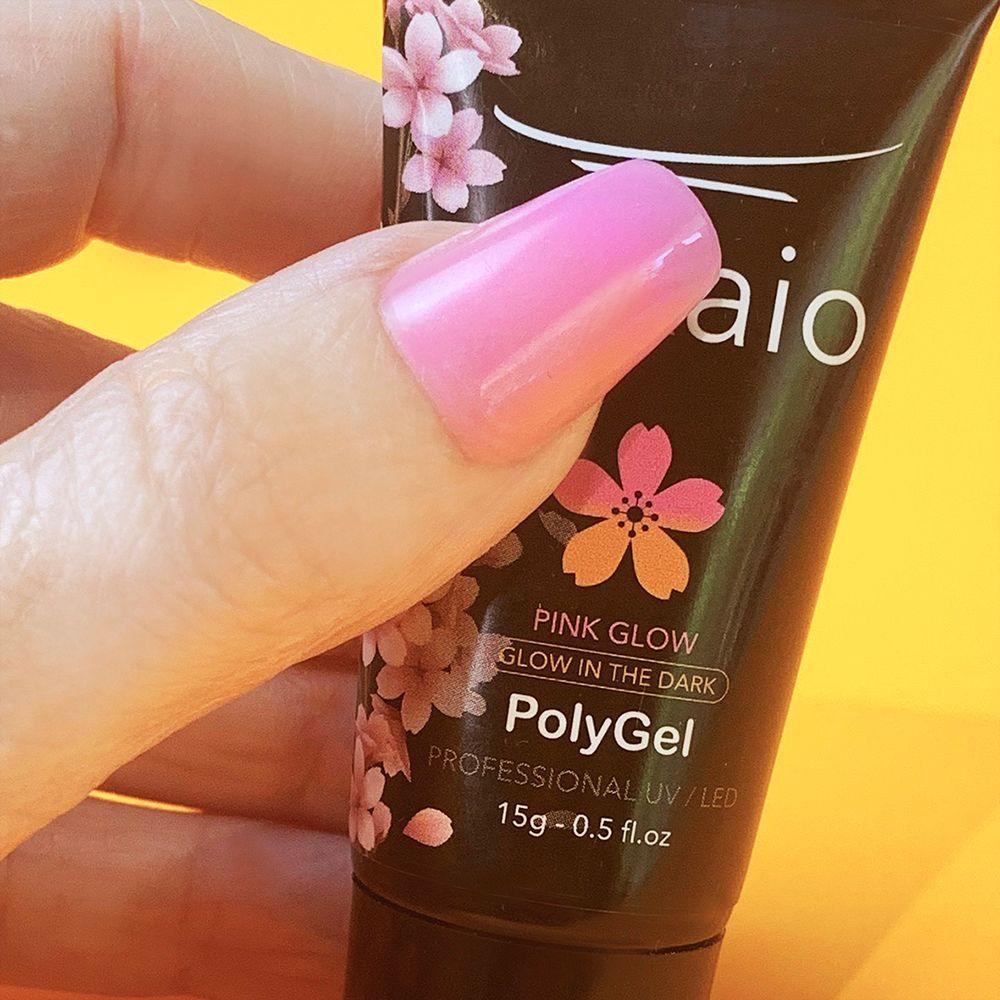 Polygel Pink Glow Brilla en la oscuridad-1