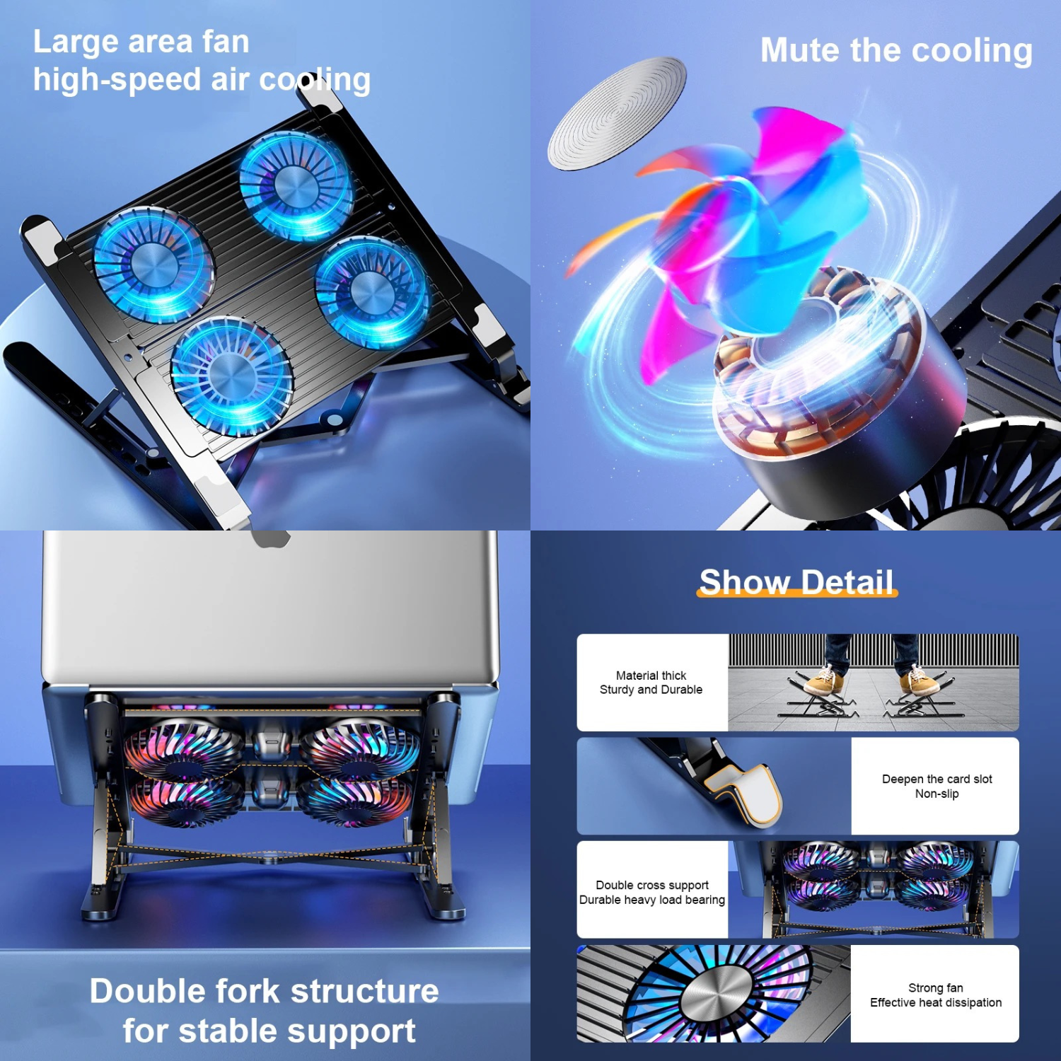 base cooler de 4 ventiladores alumino -2