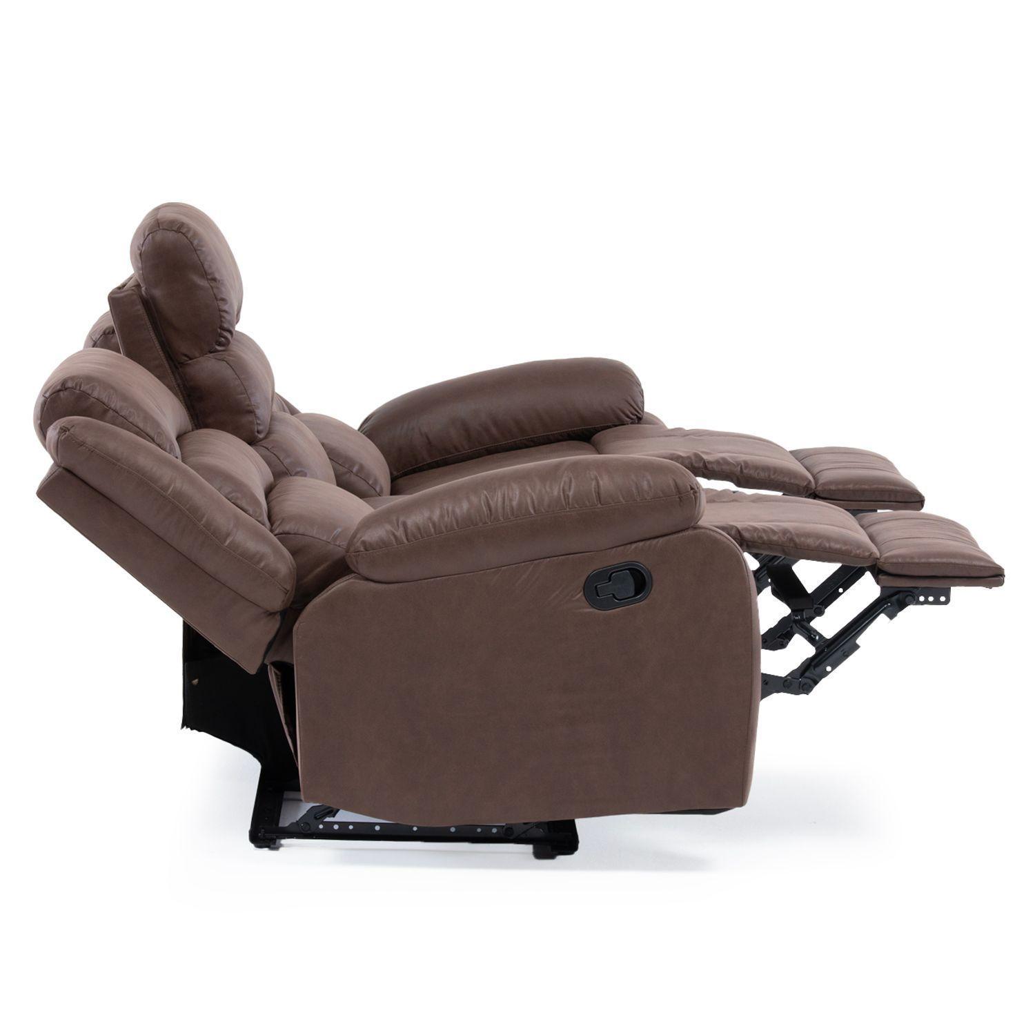 SOFA RECLINABLE 3 CUERPOS SANTI BROWN CON POSAVASOS-5