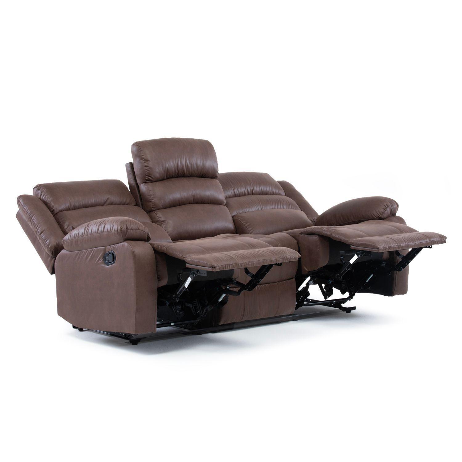 SOFA RECLINABLE 3 CUERPOS SANTI BROWN CON POSAVASOS-6