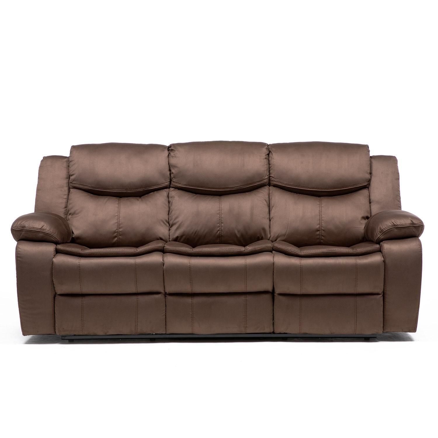 Sillon 3 cuerpos brown reclinable electrico + usb -7