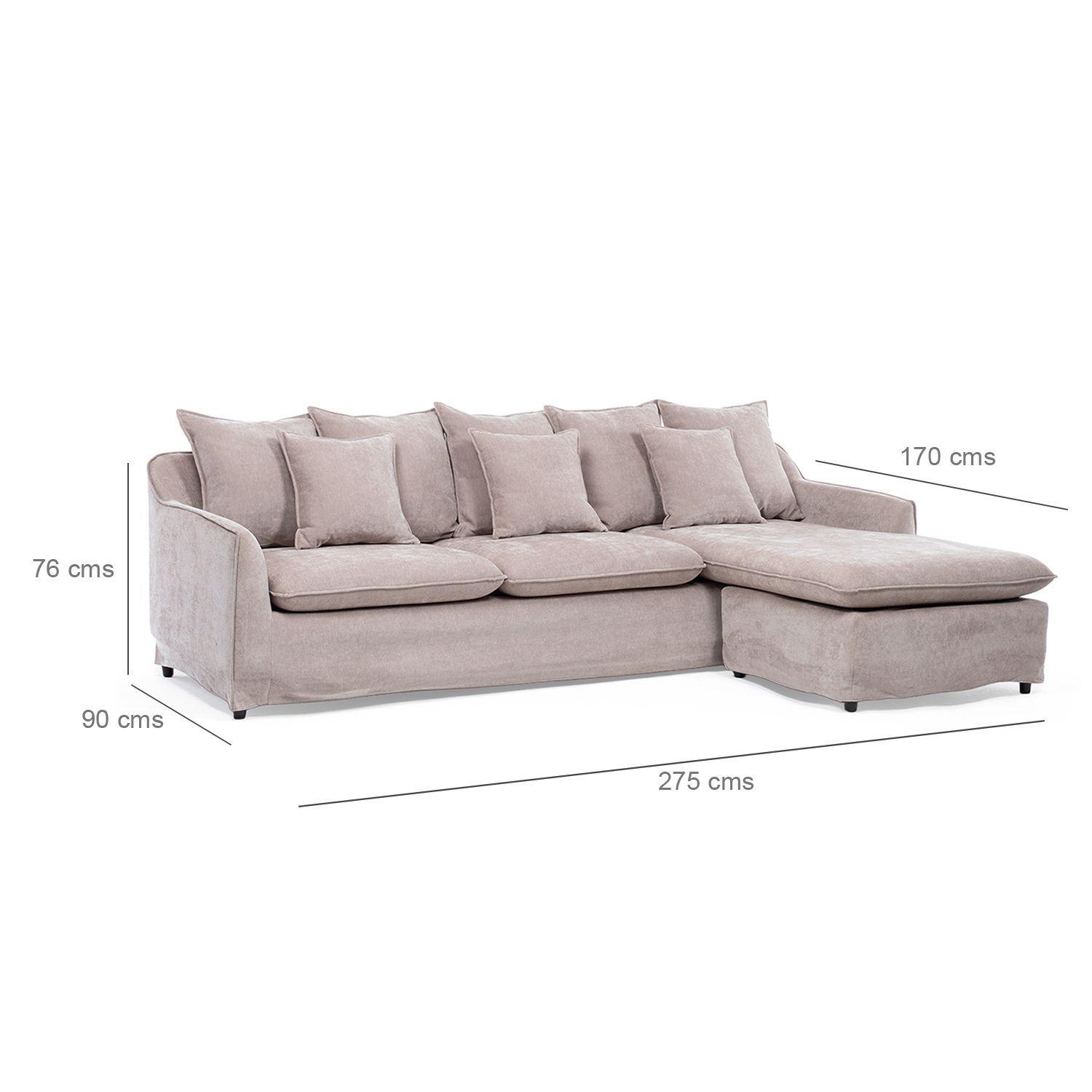 Seccional Siena beige con chaise reversible-2