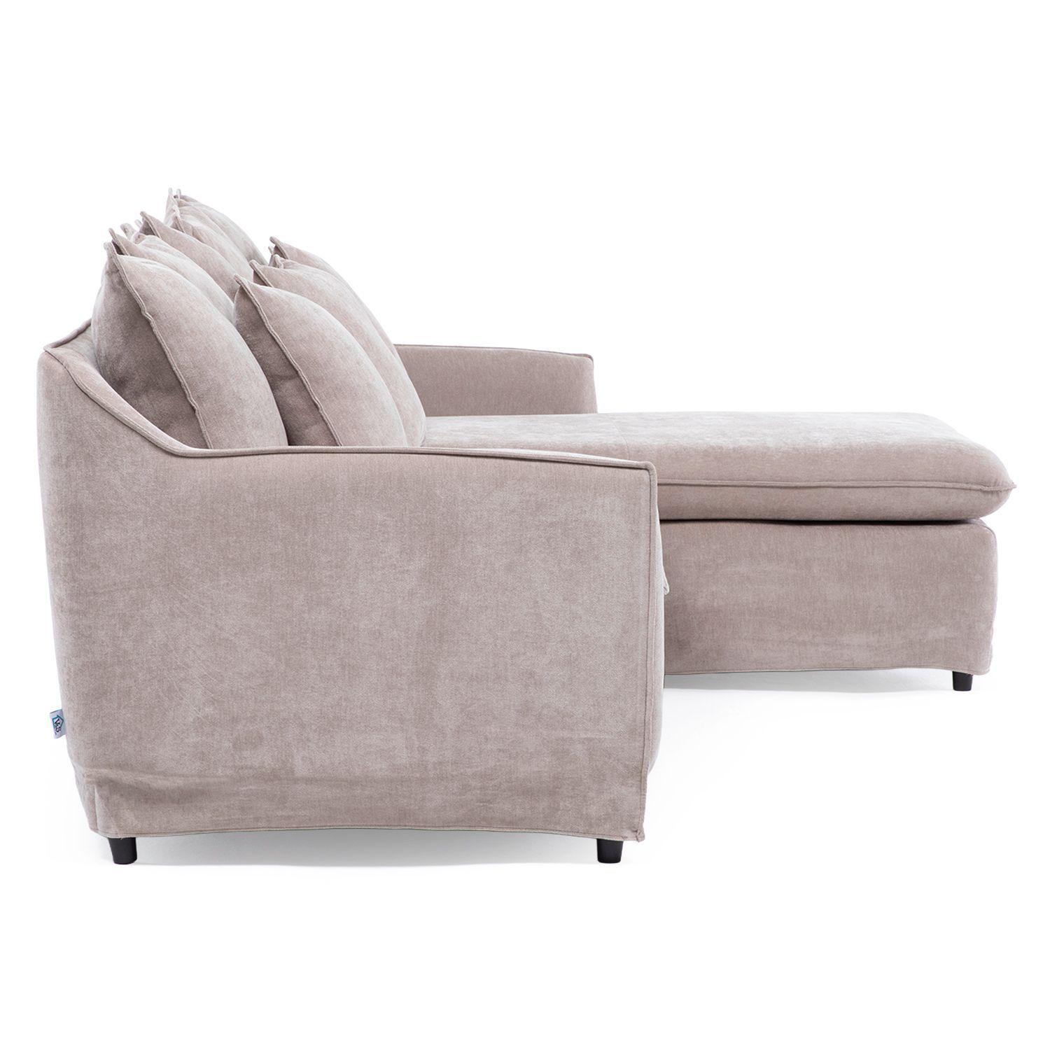 Seccional Siena beige con chaise reversible-6