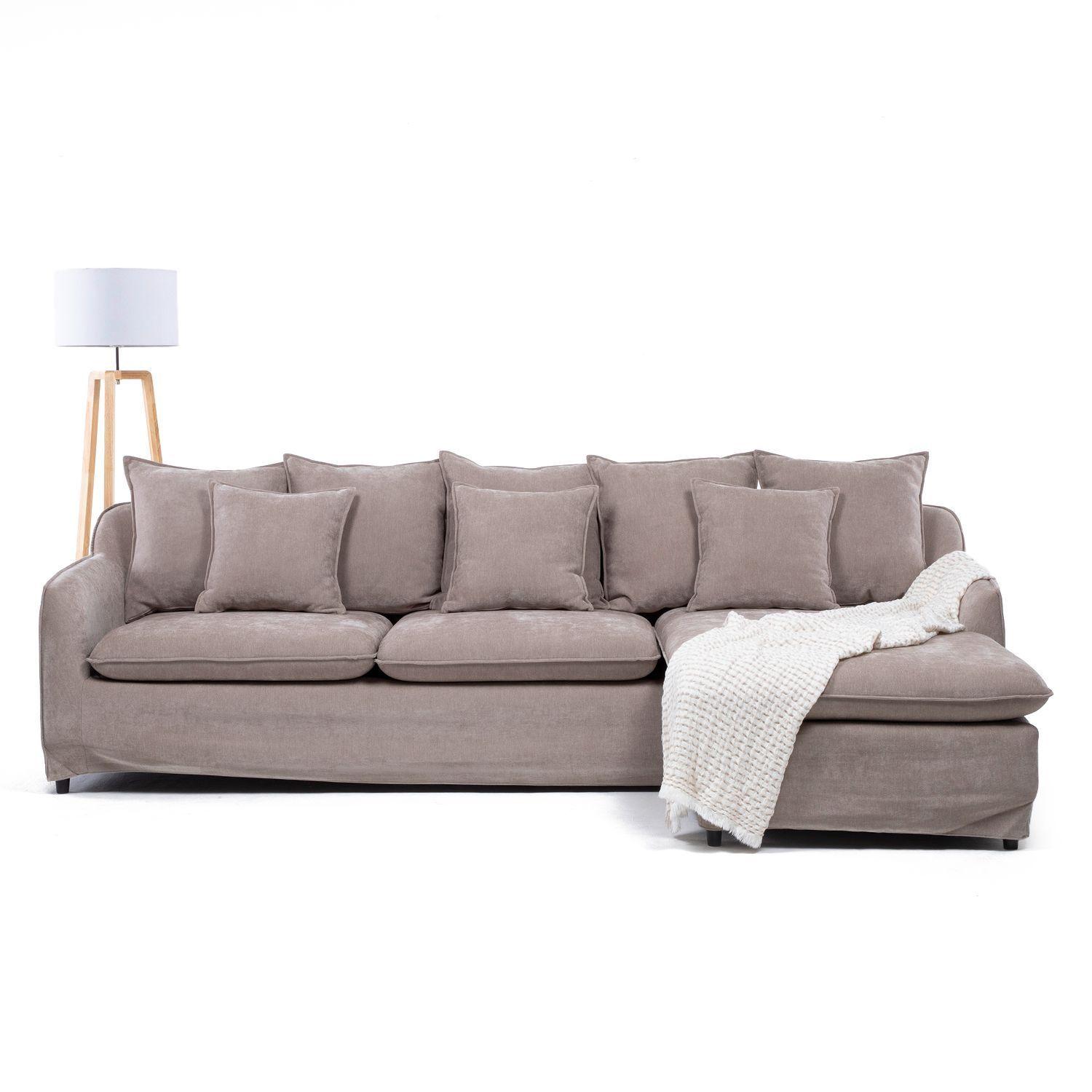 Seccional Siena beige con chaise reversible-1