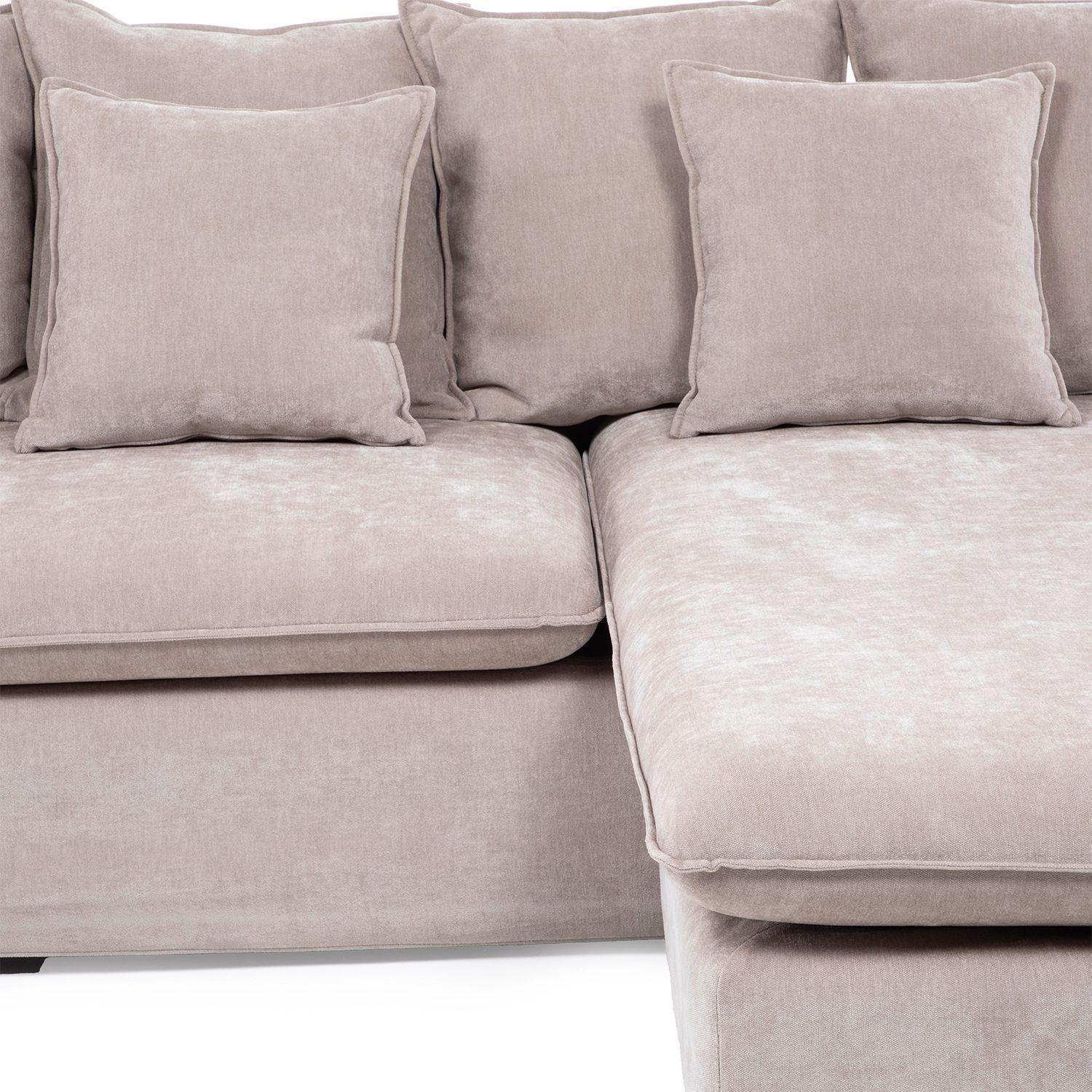 Seccional Siena beige con chaise reversible-3