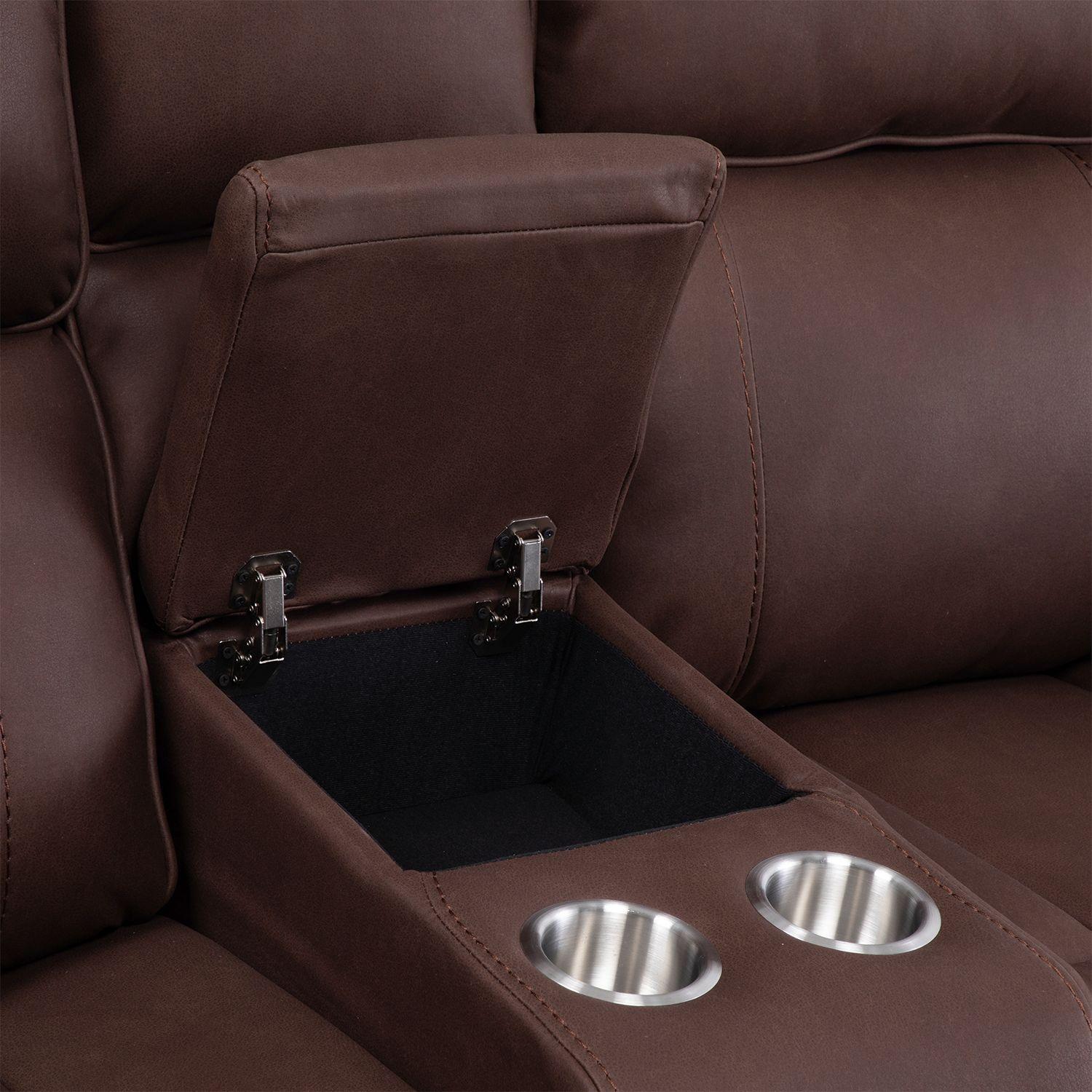 Sofa reclinable 2 cuerpos Premium Moorsh posavasos cajon invisible-3