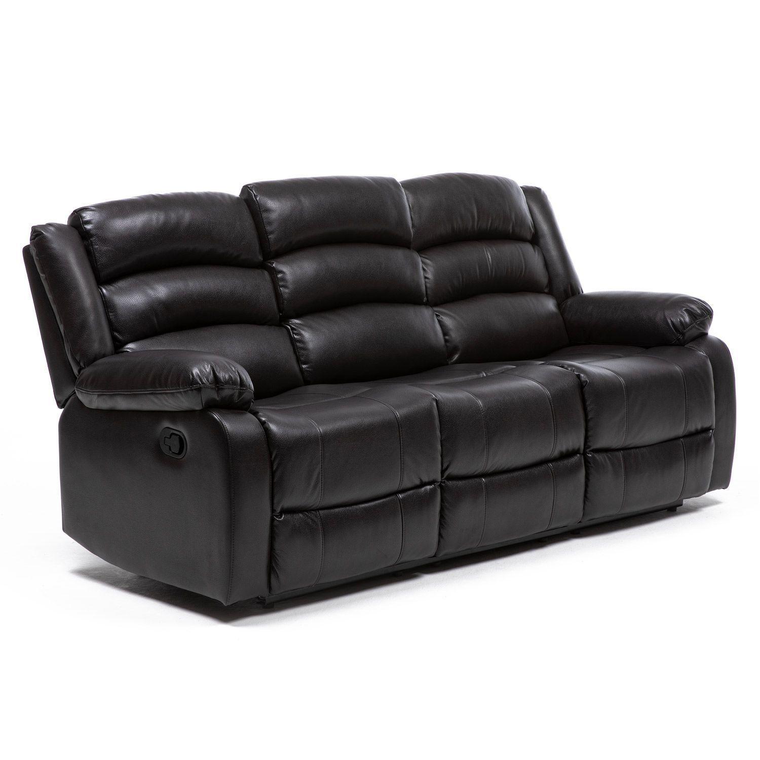 Sillon reclinable 3 cuerpos Brown PU posavasos-1