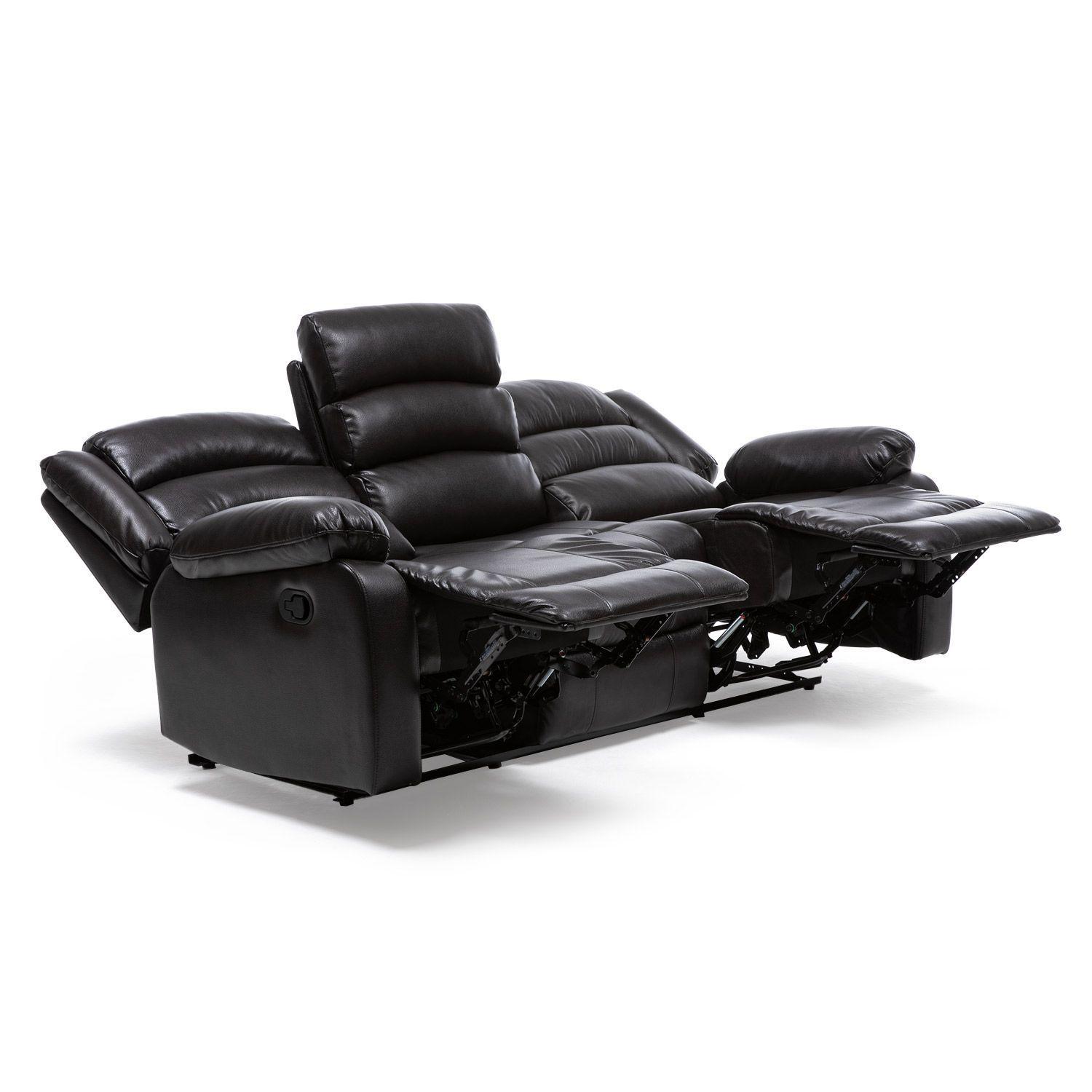 Sillon reclinable 3 cuerpos Brown PU posavasos-3