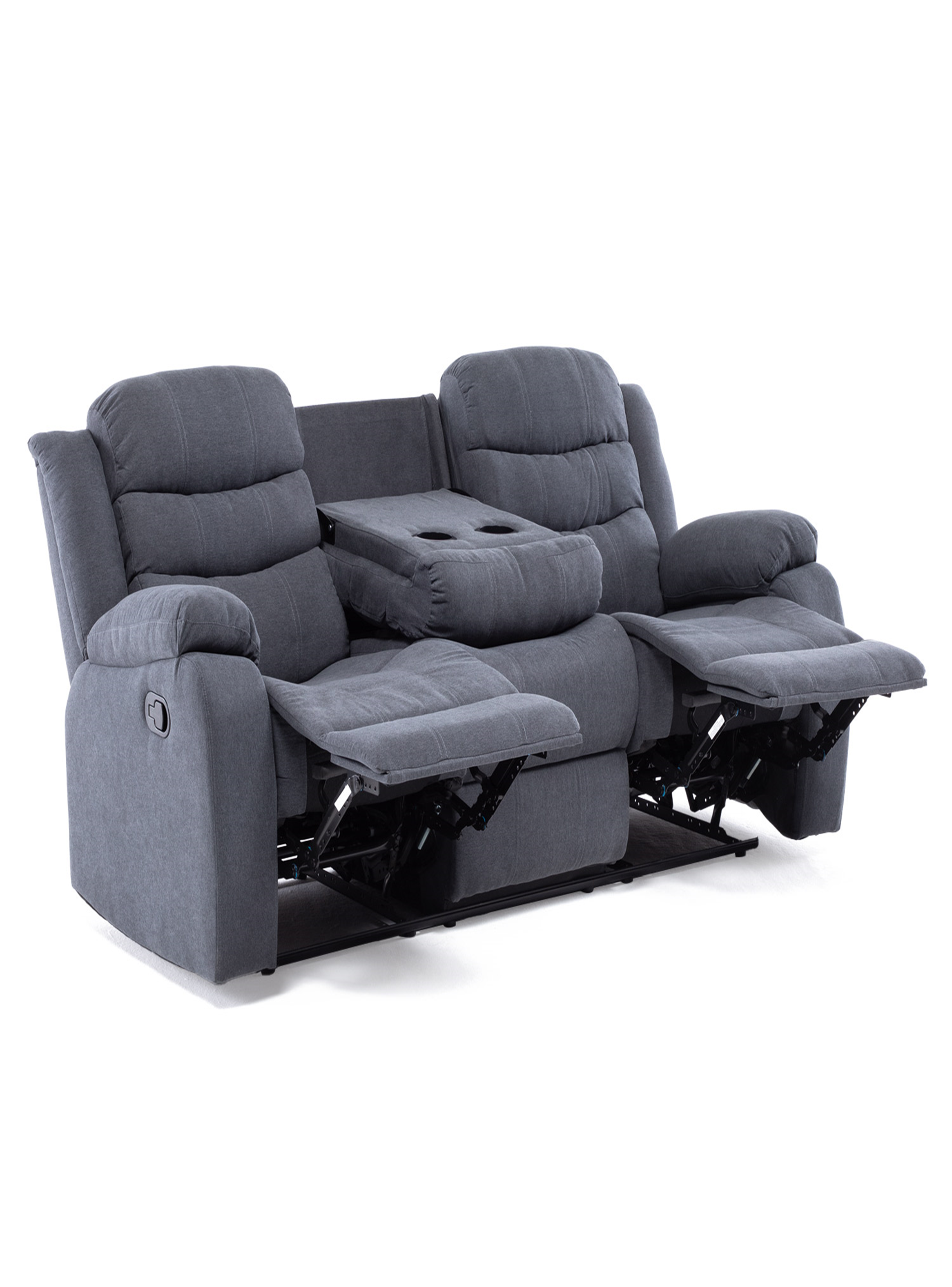 SOFA RECLINABLE SANTI GREY CON POSAVASOS-4