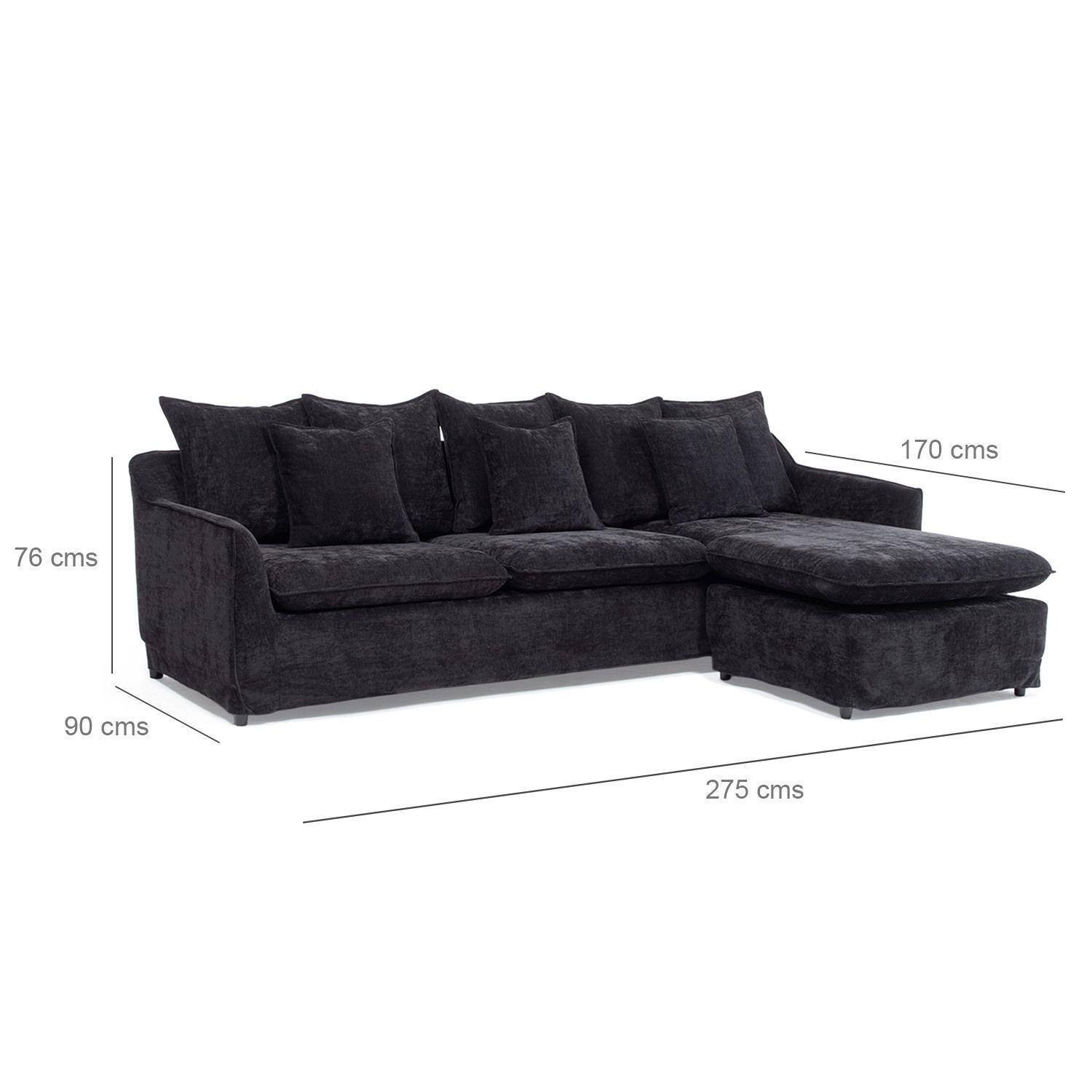 Seccional Siena black con chaise reversible-4
