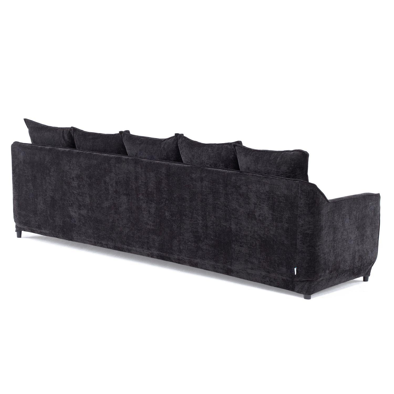 Seccional Siena black con chaise reversible-5