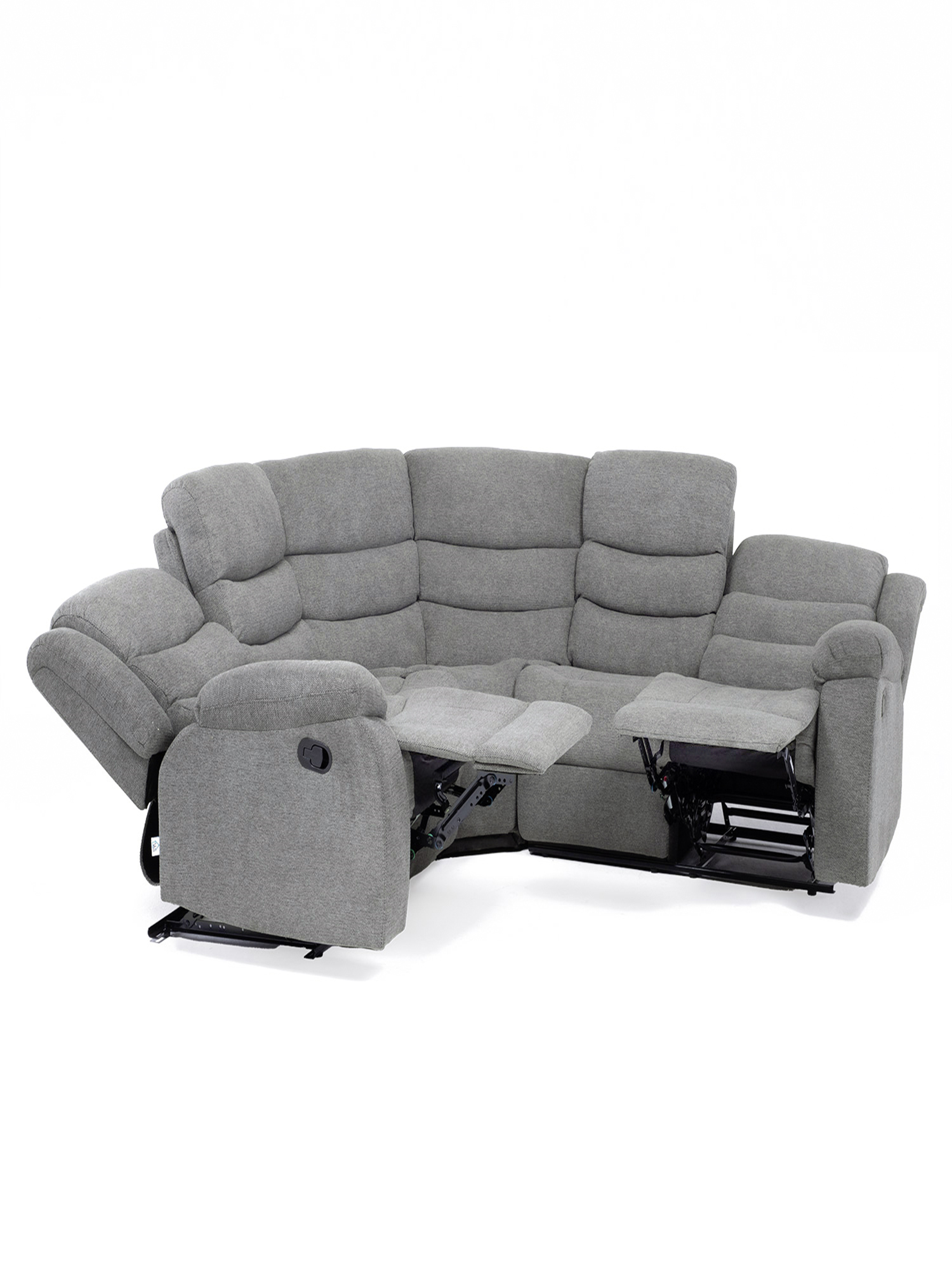 SECCIONAL RECLINABLE CURVO NEW GREY + POSAVASOS DE ALUMINIO-2