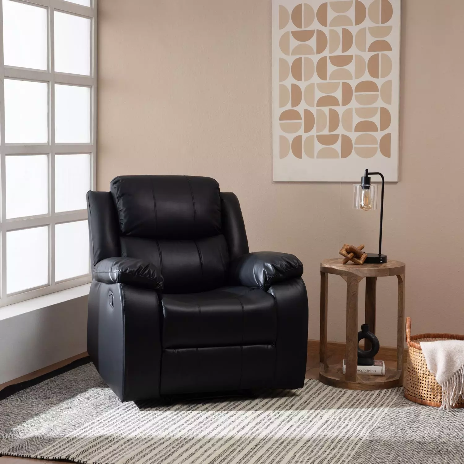 BERGERE RECLINABLE PU ISABEL BLACK-2