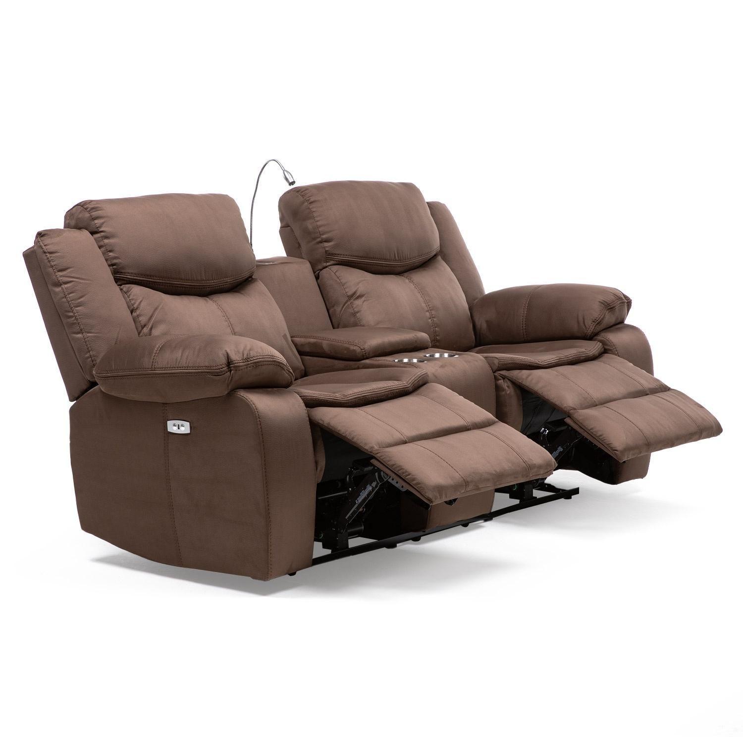 Sofa Brown electrico automatico + usb + lampara + cajon invisible color Brown-2