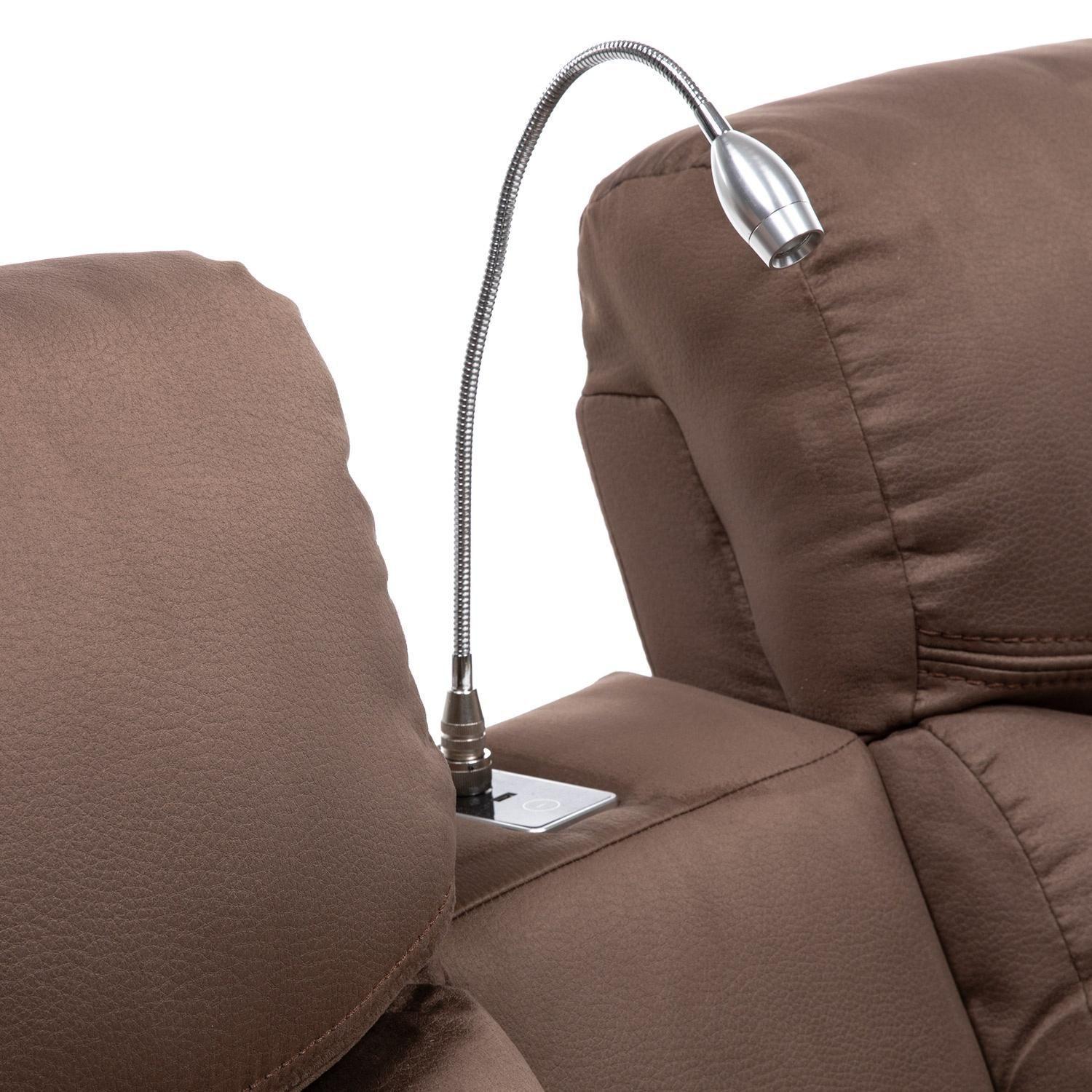 Sofa Brown electrico automatico + usb + lampara + cajon invisible color Brown-3