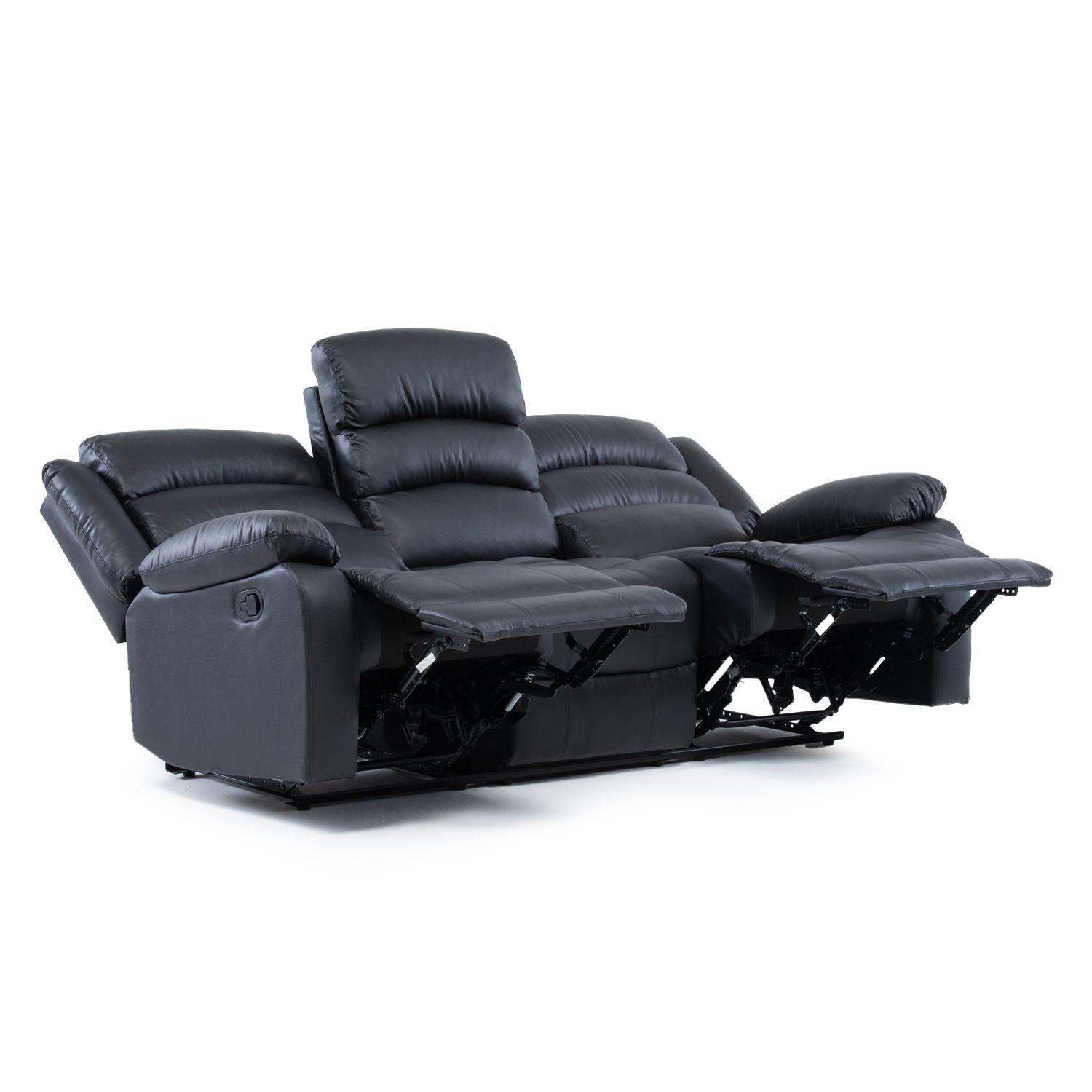 SOFA RECLINABLE SANTI BLACK 3 CUERPOS CON POSAVASOS-3