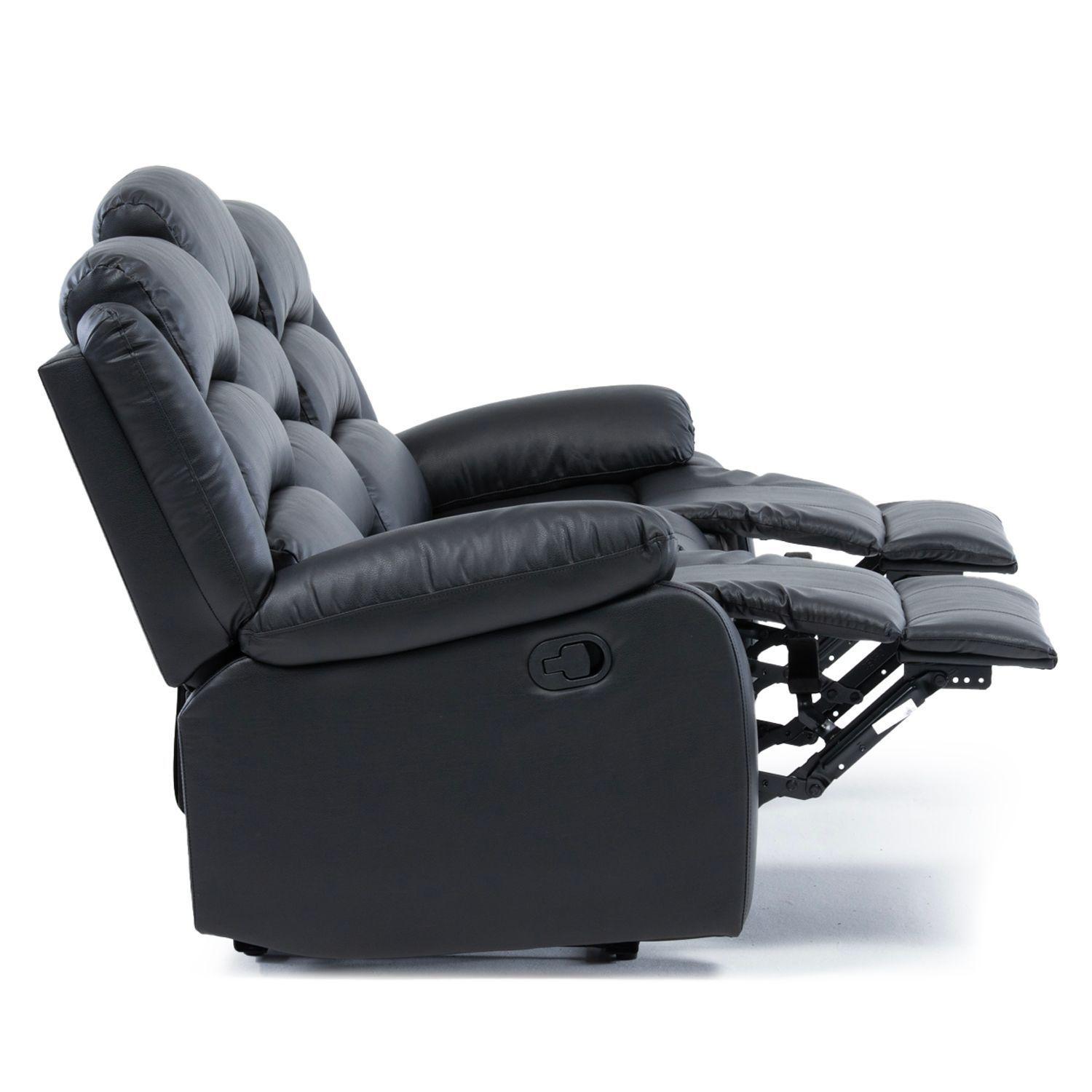 SOFA RECLINABLE SANTI BLACK 3 CUERPOS CON POSAVASOS-5