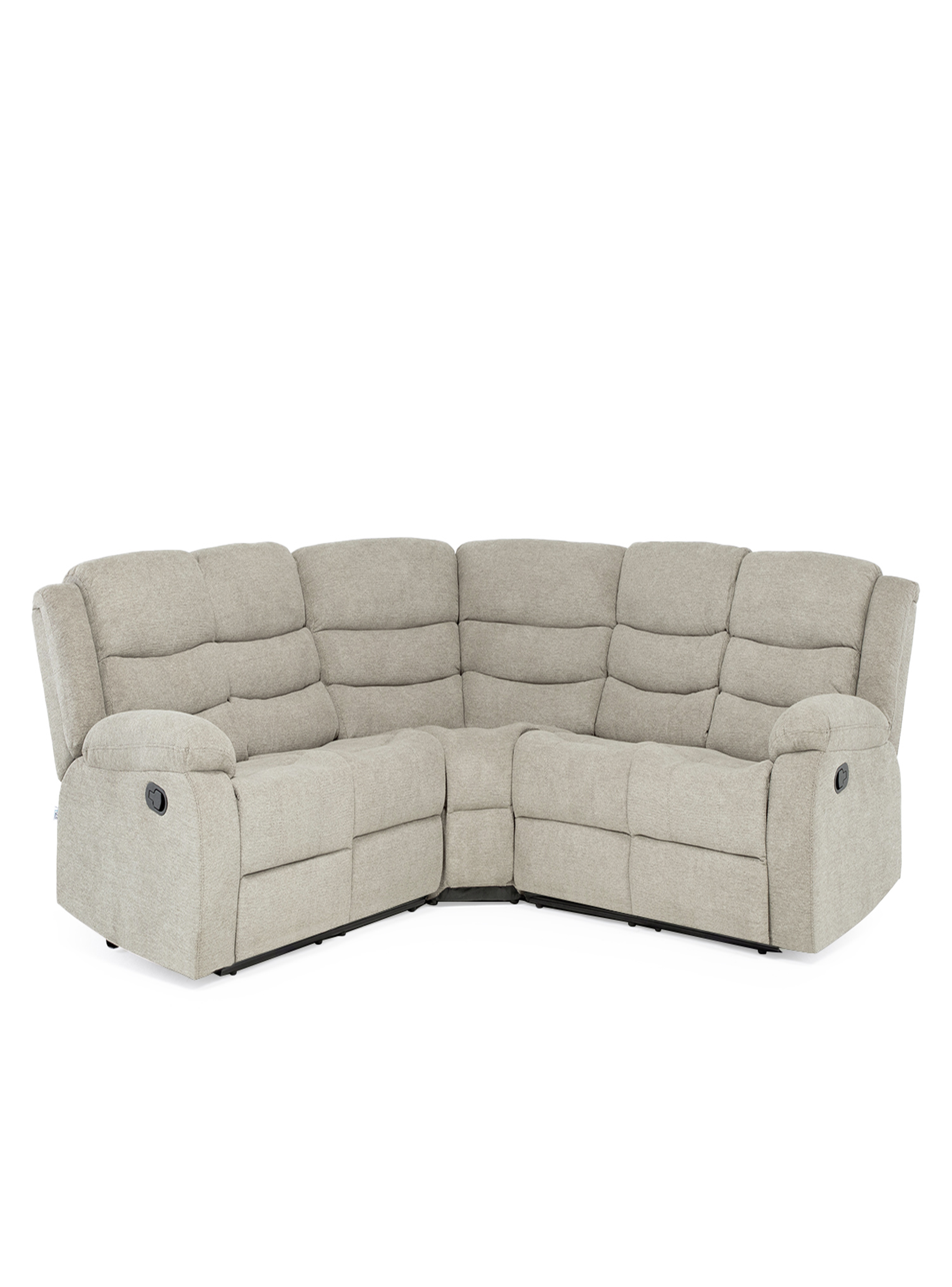 SECCIONAL RECLINABLE CURVO NEW BEIGE + POSAVASOS DE ALUMINIO-4
