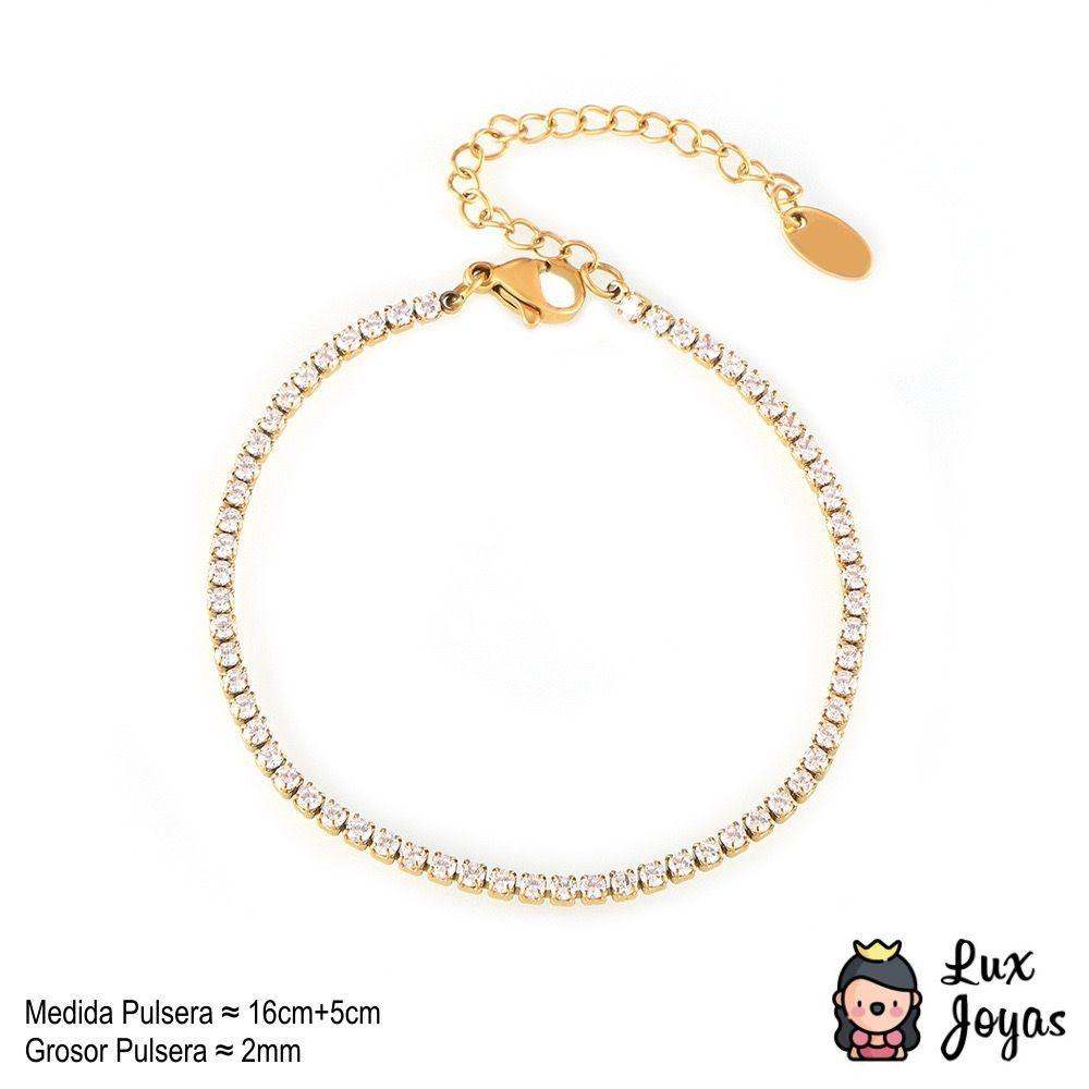 Pulsera Baño Oro 18k Tenis S-2