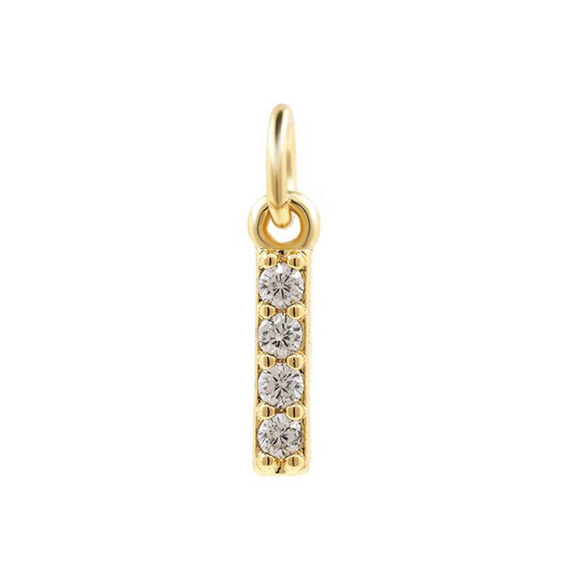 Collar Baño Oro 18k Letra Inicial I Brillitos Tejido Dragón-2