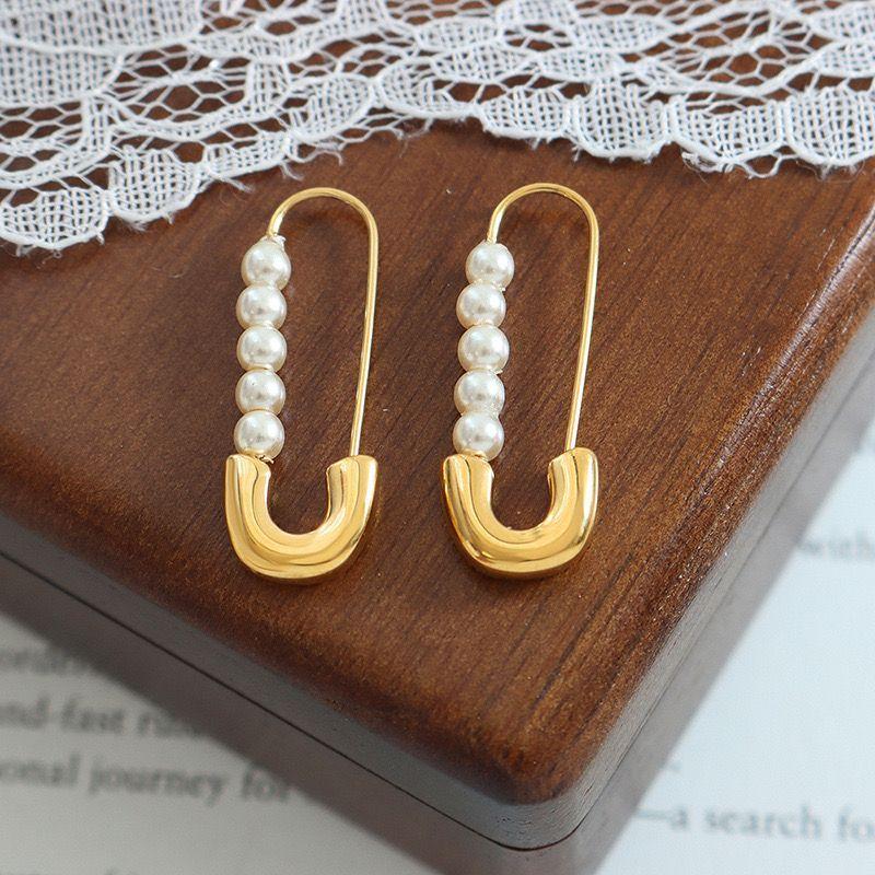 Aros Baño Oro 18k Clip Perlas-1