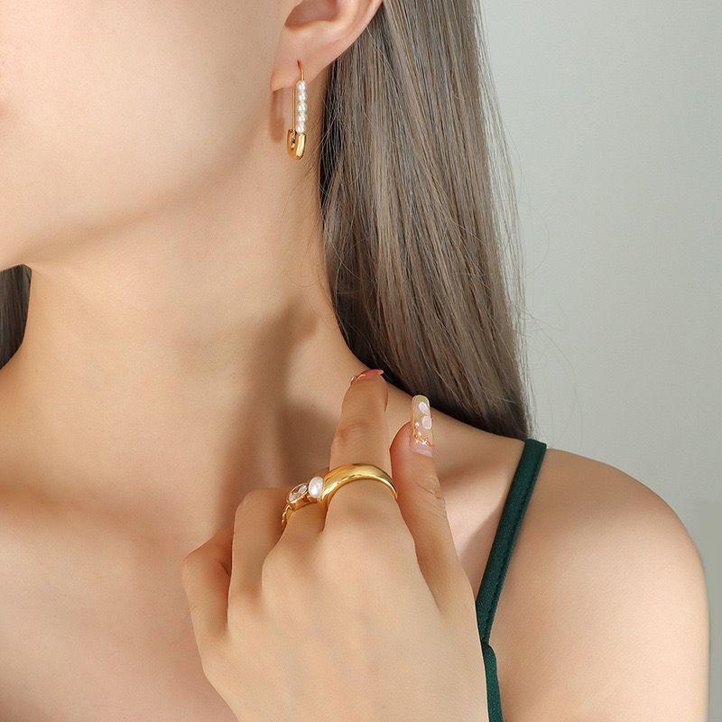 Aros Baño Oro 18k Clip Perlas-3