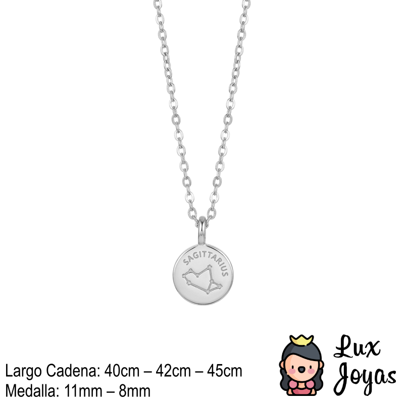 Collar Plata 925 Sagitario Signo Zodiacal-3