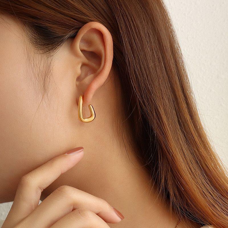 Aros Baño Oro 18k Pegados C Gancho -3