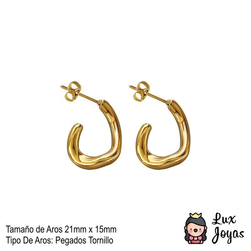 Aros Baño Oro 18k Pegados C Gancho -4