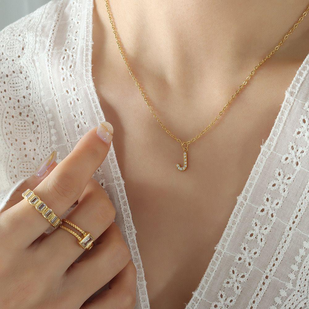 Collar Baño Oro 18k Letra Inicial Brillitos K-3