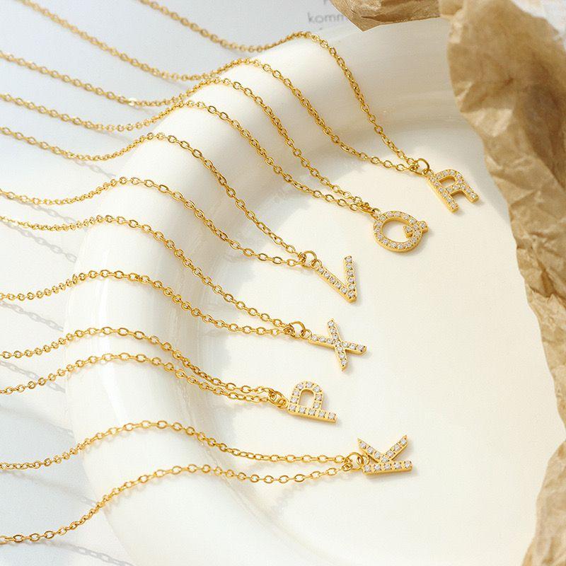 Collar Baño Oro 18k Letra Inicial Brillitos K-4