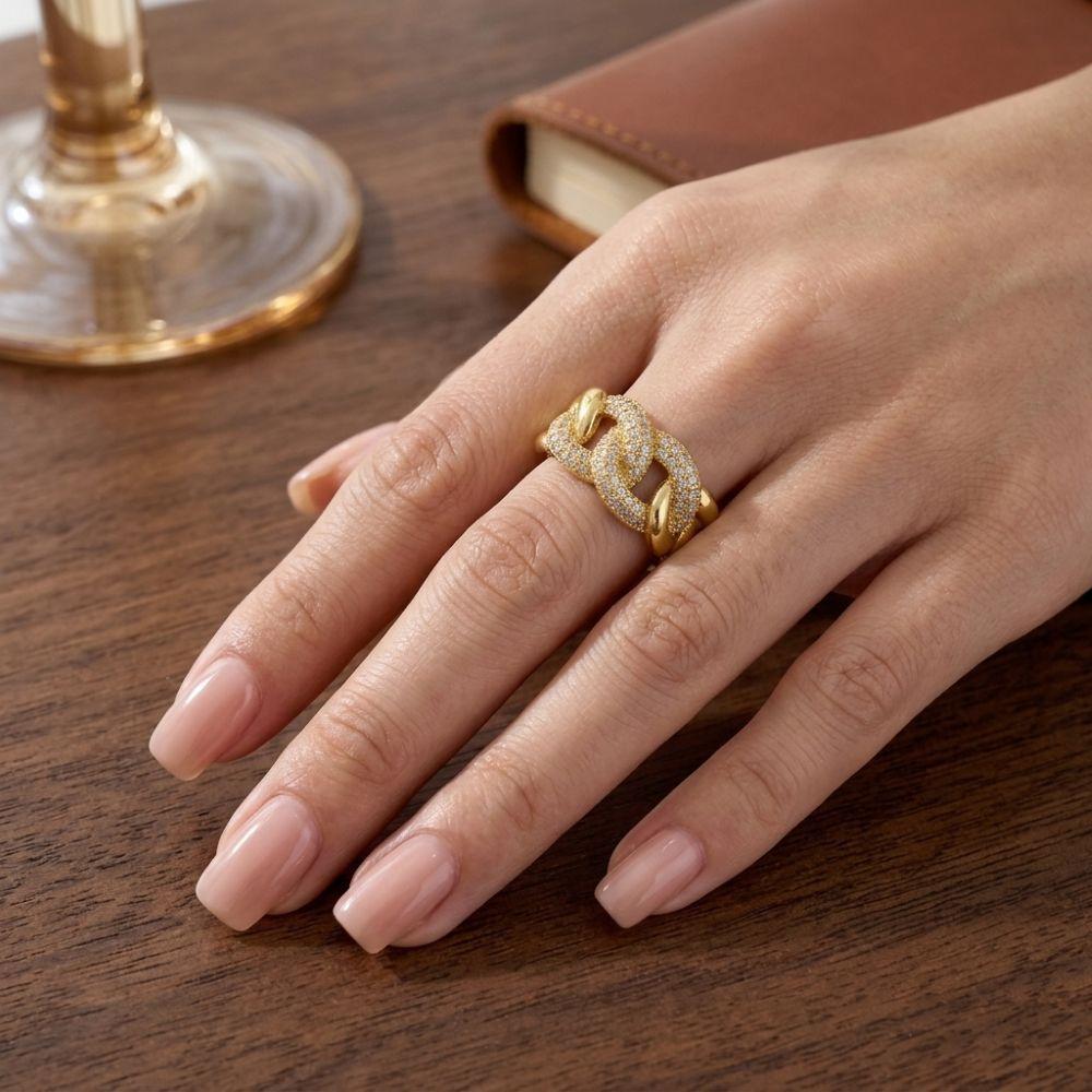 ANILLO ENCHAPADO ORO OVAL BRI-1