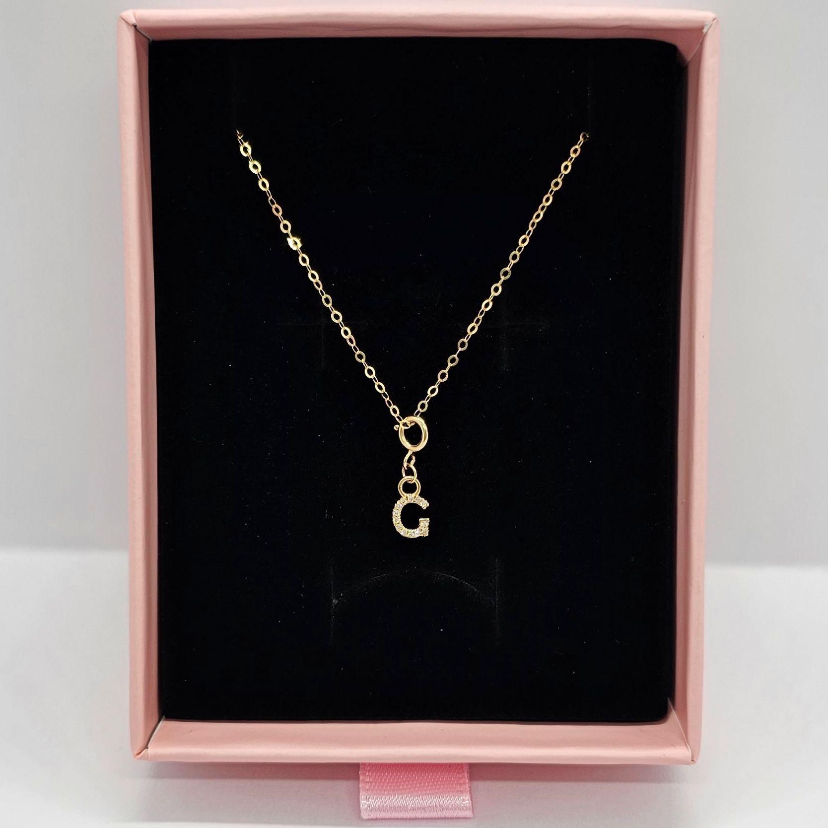 Colgante Charm Letras Inicial G Full Diamante 18 Kilates-3